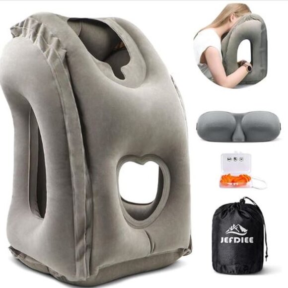 Inflatable Travel Pillow, Airplane Neck Pillow Comfortably Supports Head - Picture 3 of 3